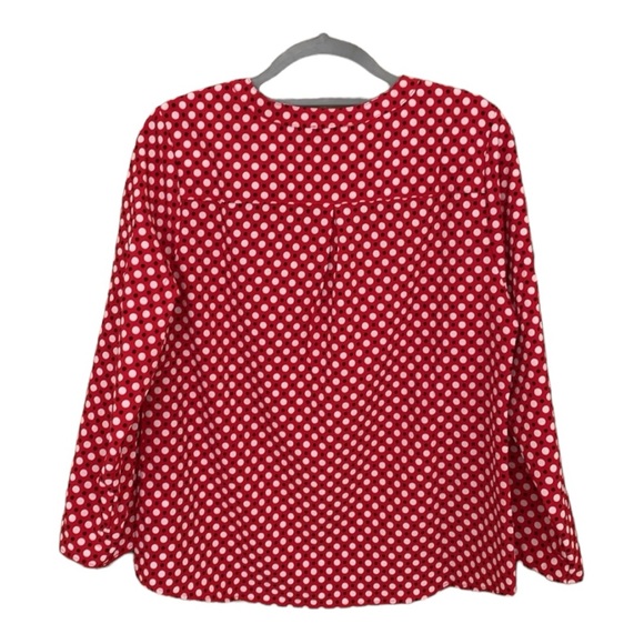 Notations Polka Dot Three Quarter Sleeve Button Down Blouse Size Large - Picture 8 of 8